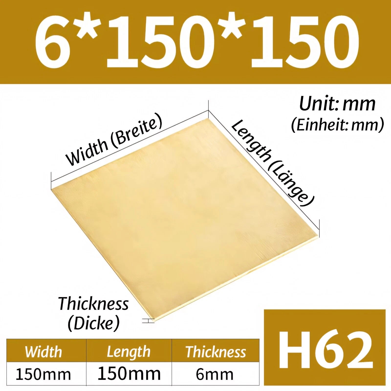 H62 Brass Sheet Various Sizes 2mm-8mm Thick Models making, Jewellery making