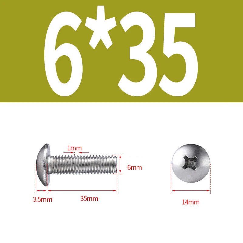 Phillips Button Head Machine Screws — Steel M2 M2.5 M3 M4 M5 M6 - HomeDIYer