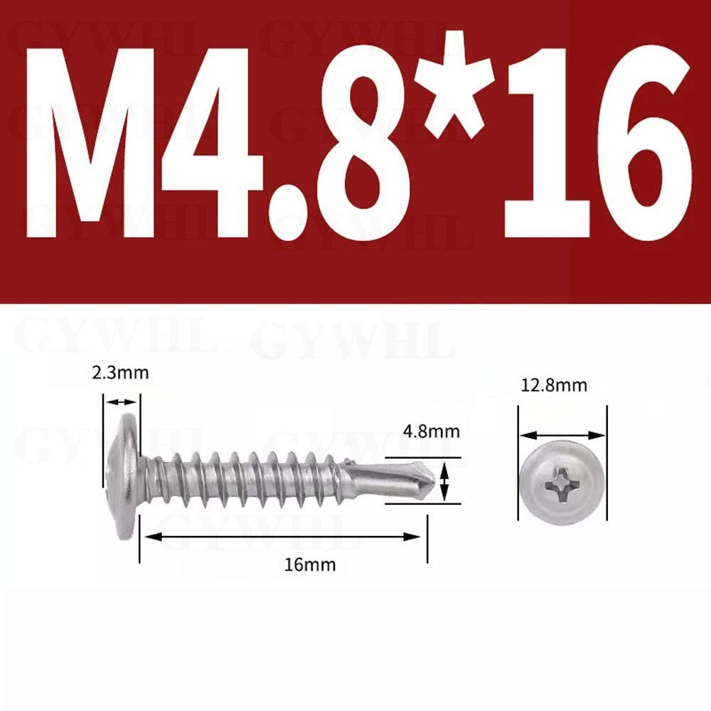 M4.2 M4.8 Self Drilling Wafer Head Screws – Steel & Stainless for Sheet Metal