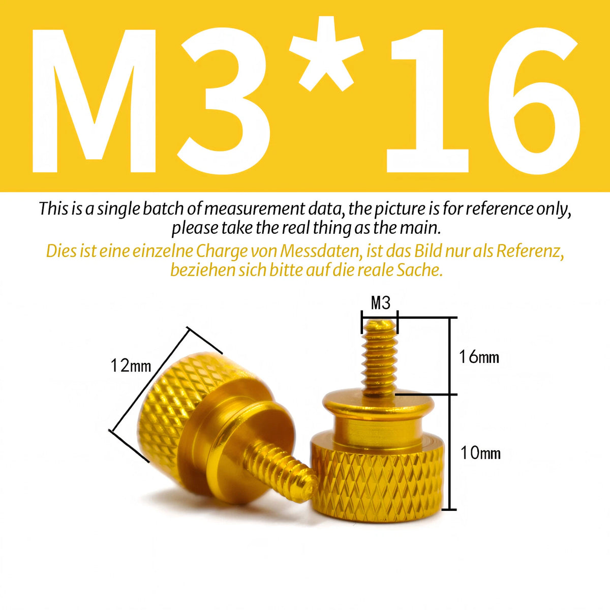 M3 Knurled Thumb Screws – Colorful Aluminum Alloy Hand-Tighten Grip Bolts