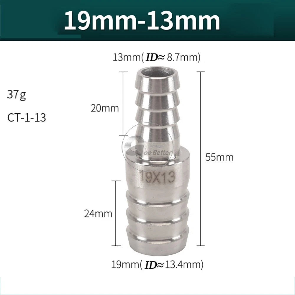 A2 Stainless Steel 8-41mm Barbed Hose Connector,Hosetail Pipe Air Water Oil Fuel