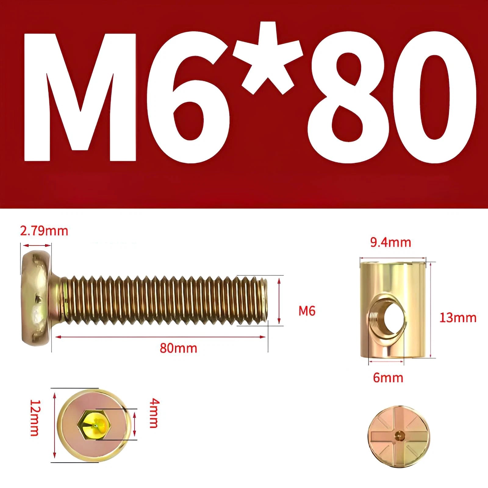 M6 M8 Galvanised Furniture Connecting Bolts with Barrel Nuts | Slotted & Phillips | 8mm–120mm