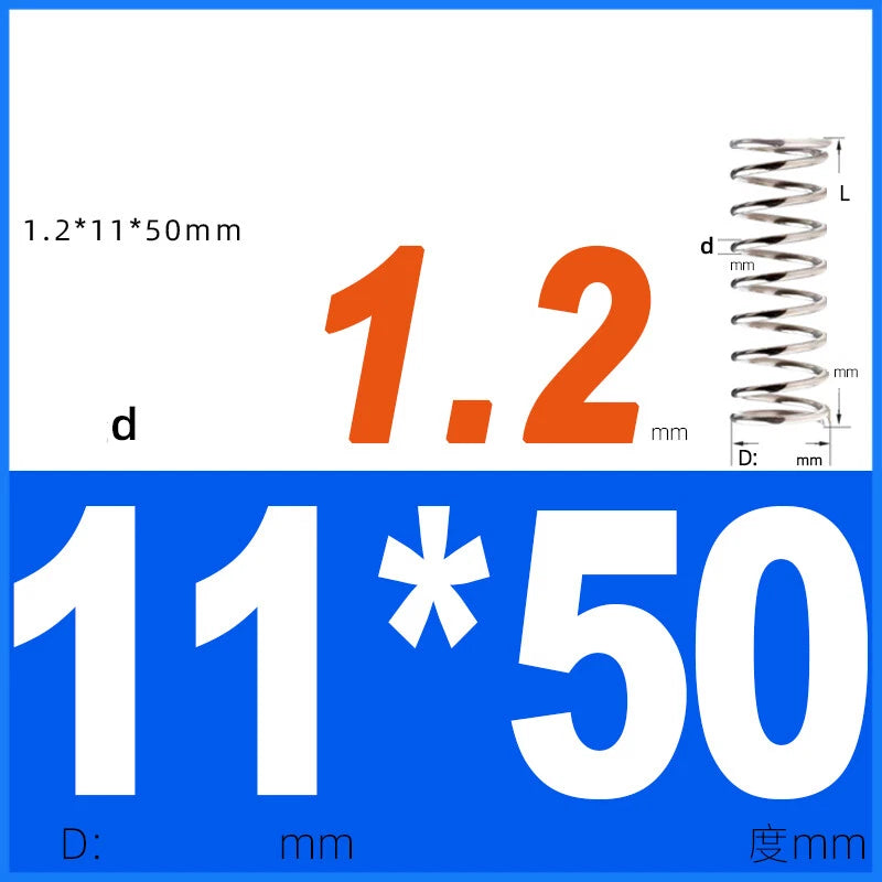 Compression Spring 1.2mm Wire Dia 8mm - 13mm OD Small Pressure Springs