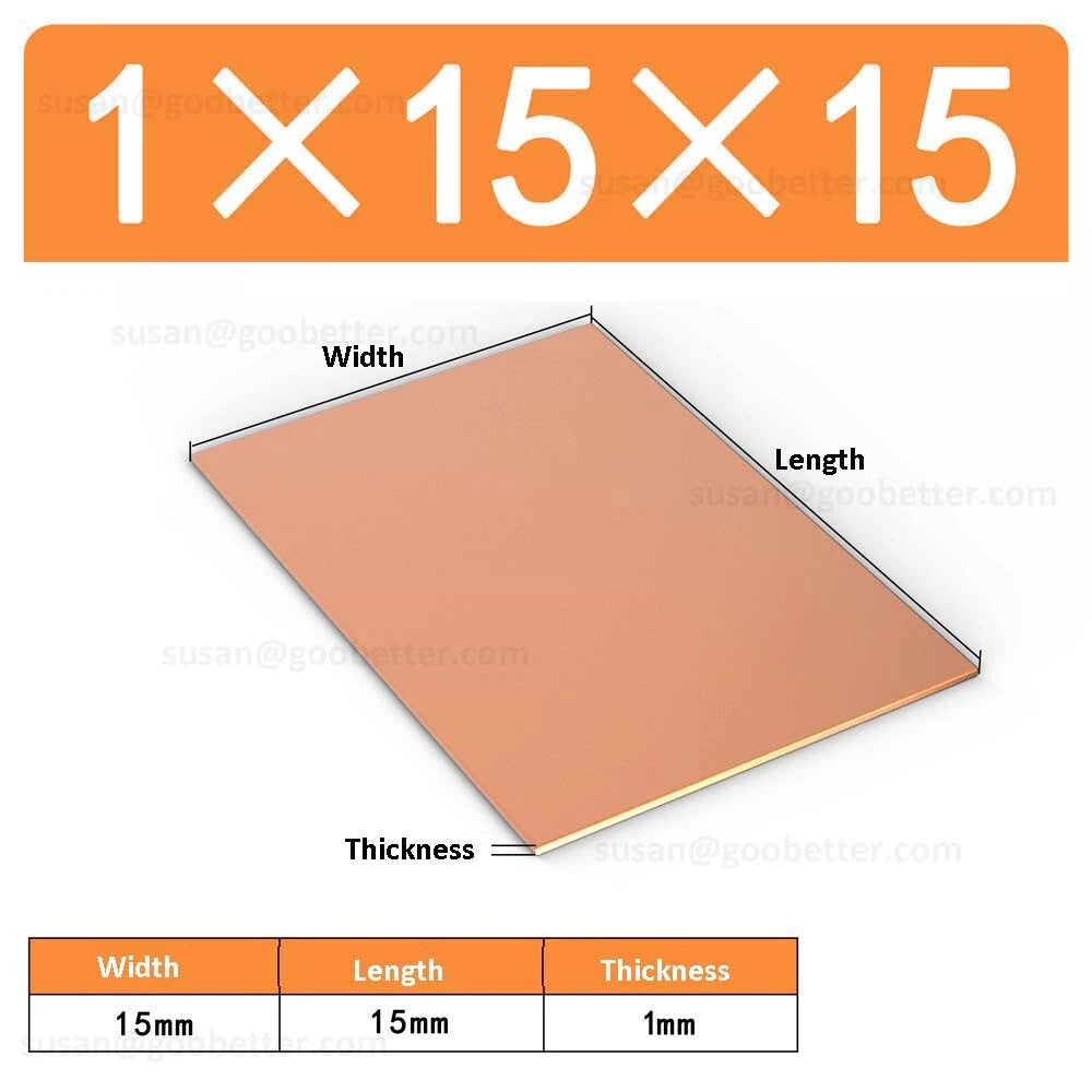 Natural Copper Sheet Metal guillotine cut - 0.3mm to 6.0mm - Multiple Sizes