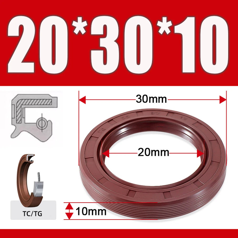 Metric TC Oil Seal FKM Dual Lip Rotary Shaft Seal 8mm–40mm Bore