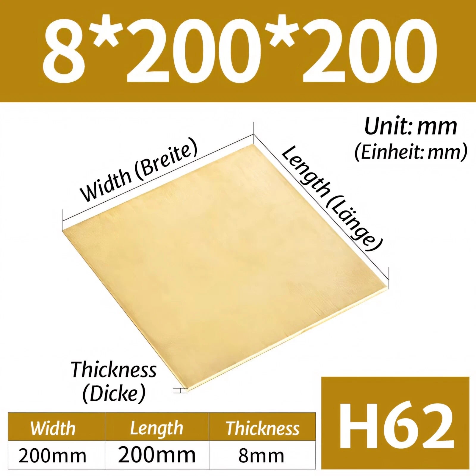 H62 Brass Sheet Various Sizes 2mm-8mm Thick Models making, Jewellery making