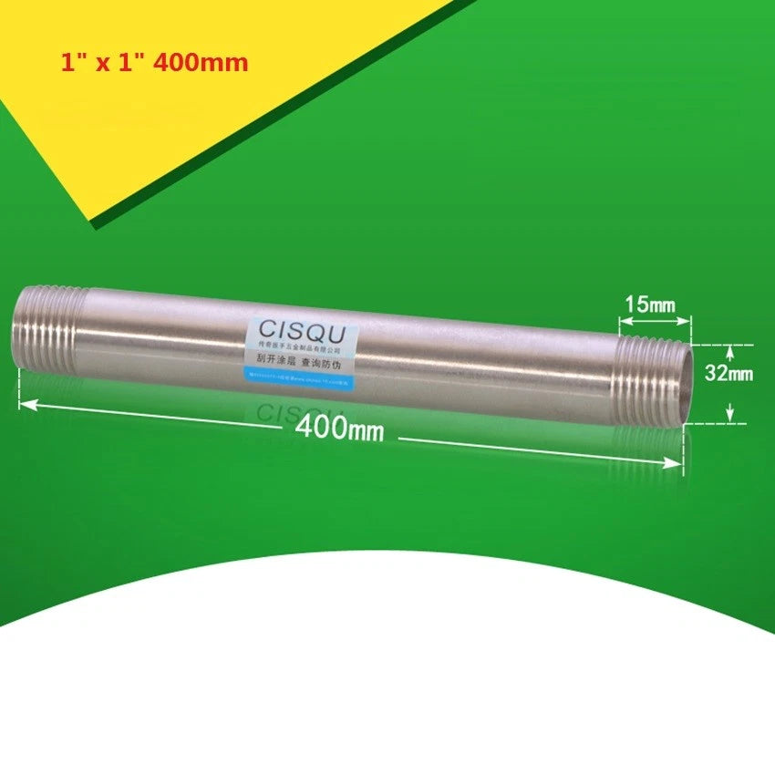 Stainless Steel BSP Male Threaded Double Nipple Pipe Extension Fitting | 1/2" 3/4" 1"