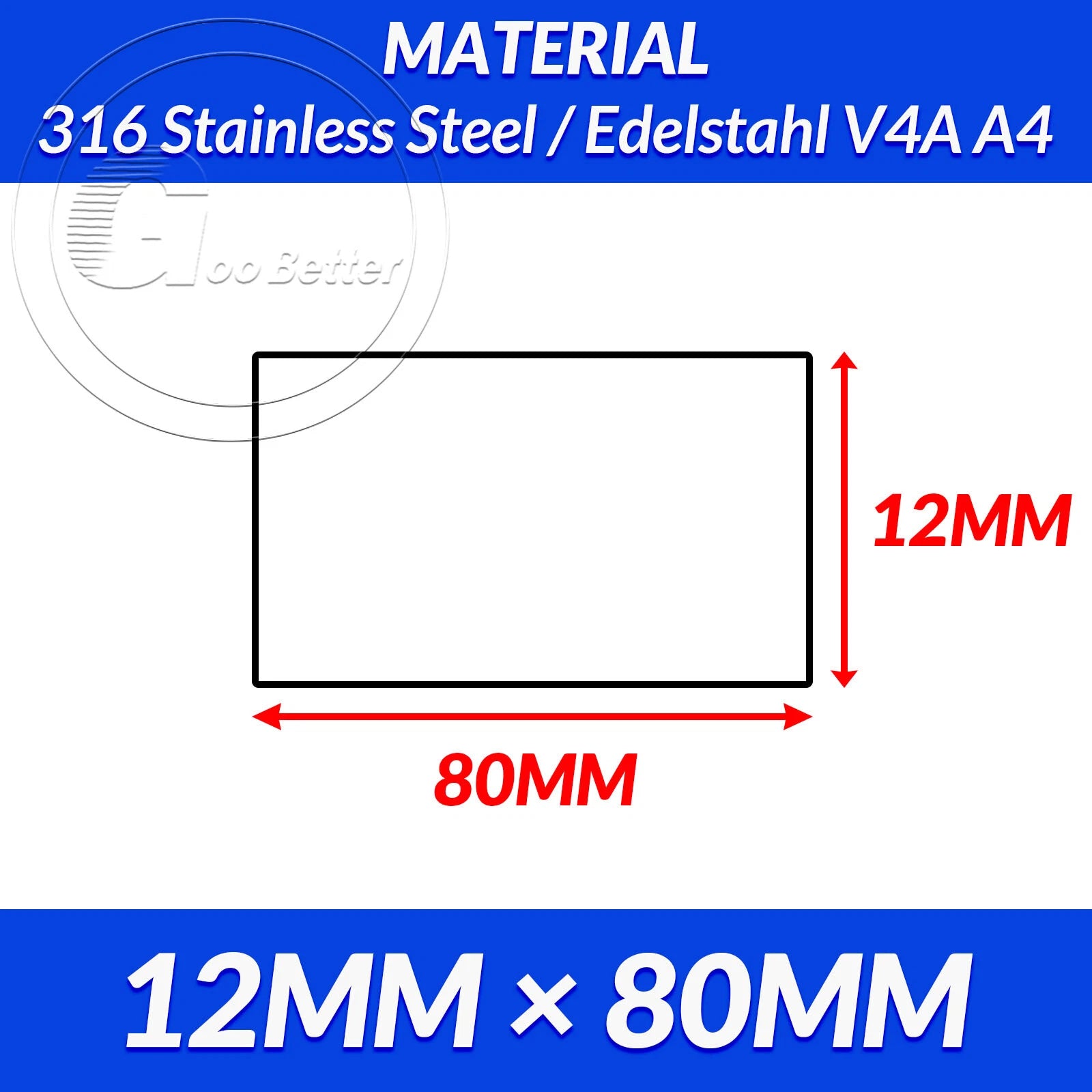 316 A4 Stainless Steel Flat Bar Metal Plate Strip Width 10MM-80MM Length 200MM