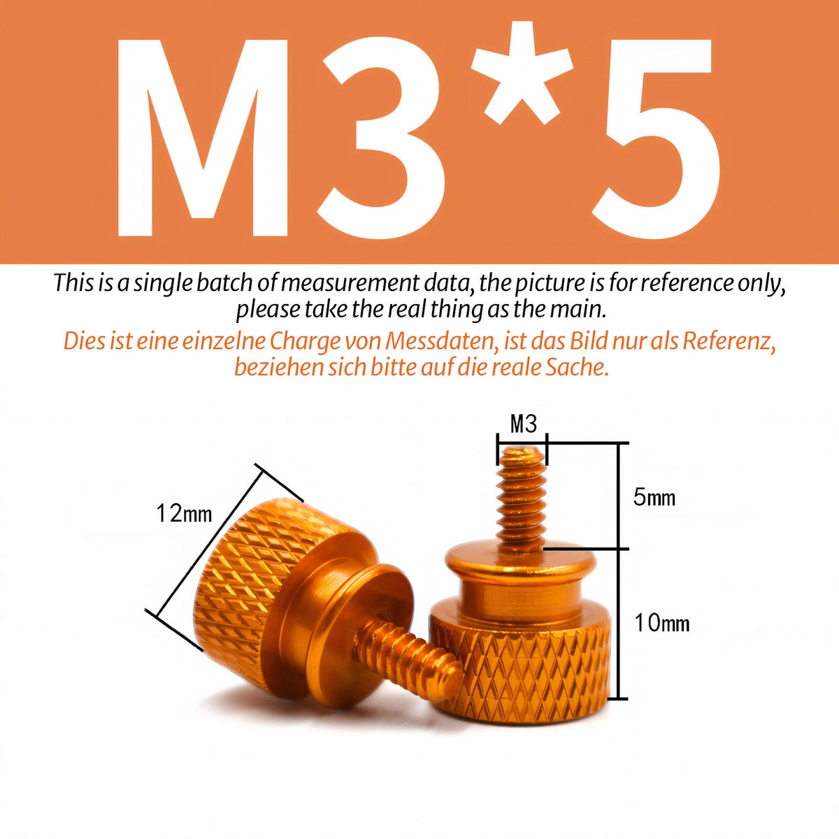M3 Knurled Thumb Screws – Colorful Aluminum Alloy Hand-Tighten Grip Bolts
