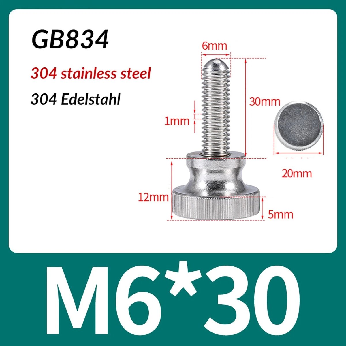 A2 Stainless Steel Knurled Thumb Screws – M2 to M10, Hand Turn Knob Bolts, 4 - 60mm Lengths - HomeDIYer