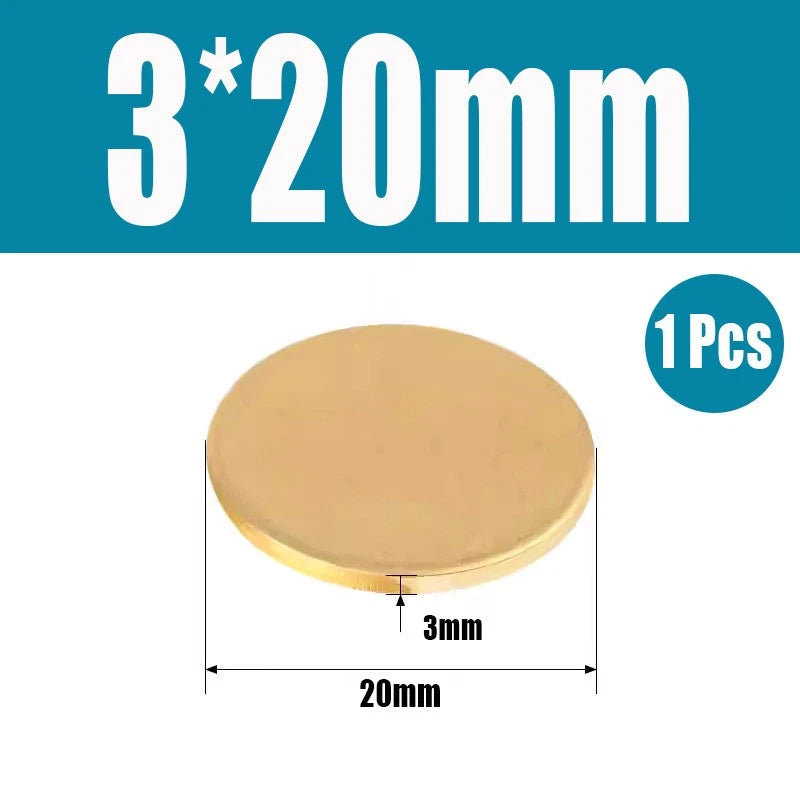Thick 0.5mm-6mm Solid Brass Discs Blanks Discs Ø 20mm-300mm Metal Round Sheets