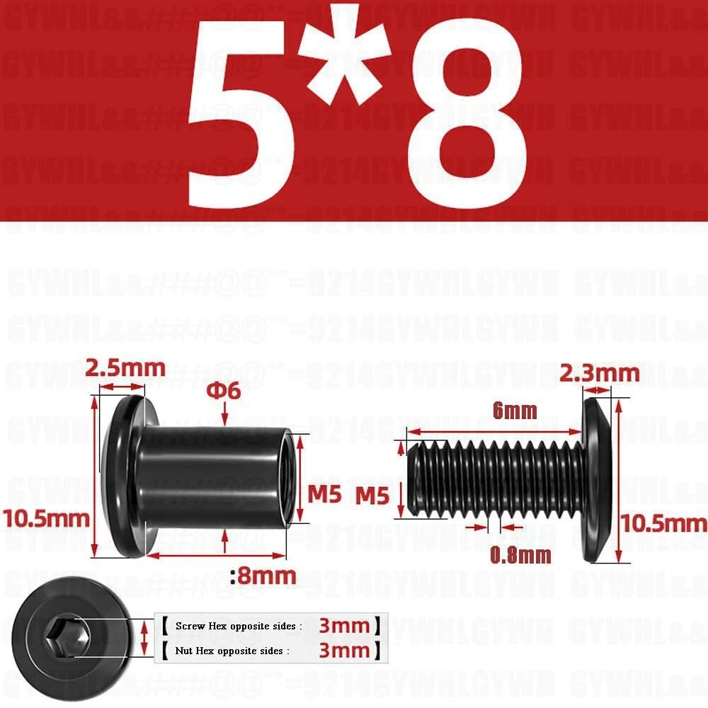 Metric Furniture Connector Bolts with End Cap Nuts — Stainless Steel M2 to M10