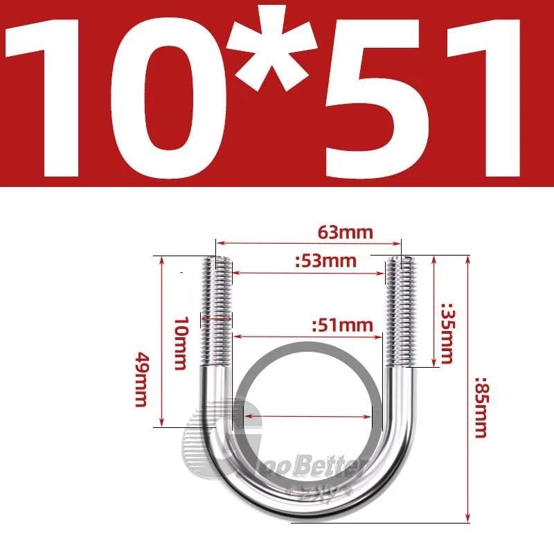 Square U - Bolts Stainless Steel — M6 to M24 | 304 A2 & 316 A4 Marine Grade - HomeDIYer