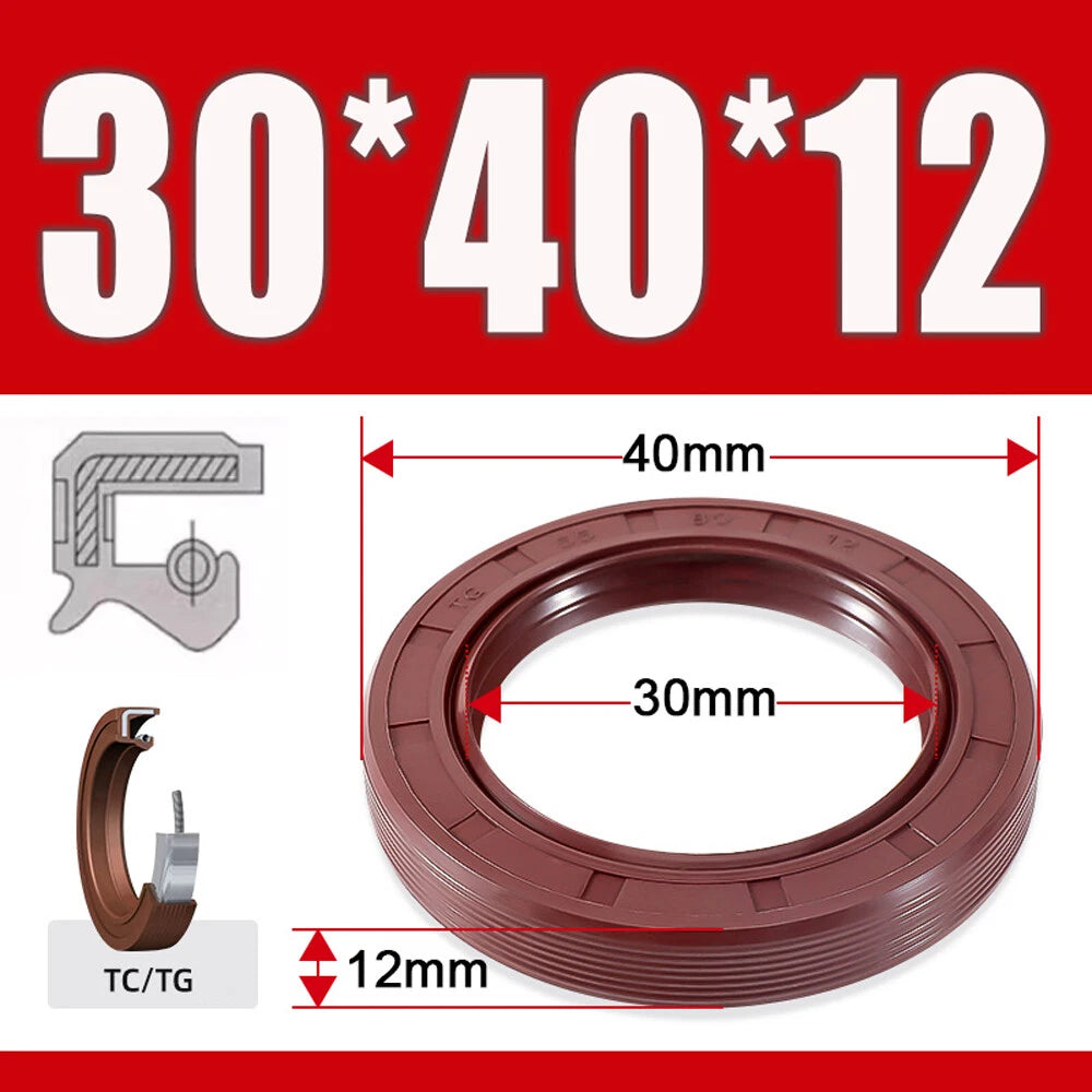 TC/TG Dual Lip FKM Oil Seal — Metric Rotary Shaft Sealing Ring, ID 25–50mm