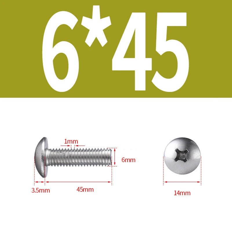 Phillips Button Head Machine Screws — Steel M2 M2.5 M3 M4 M5 M6 - HomeDIYer