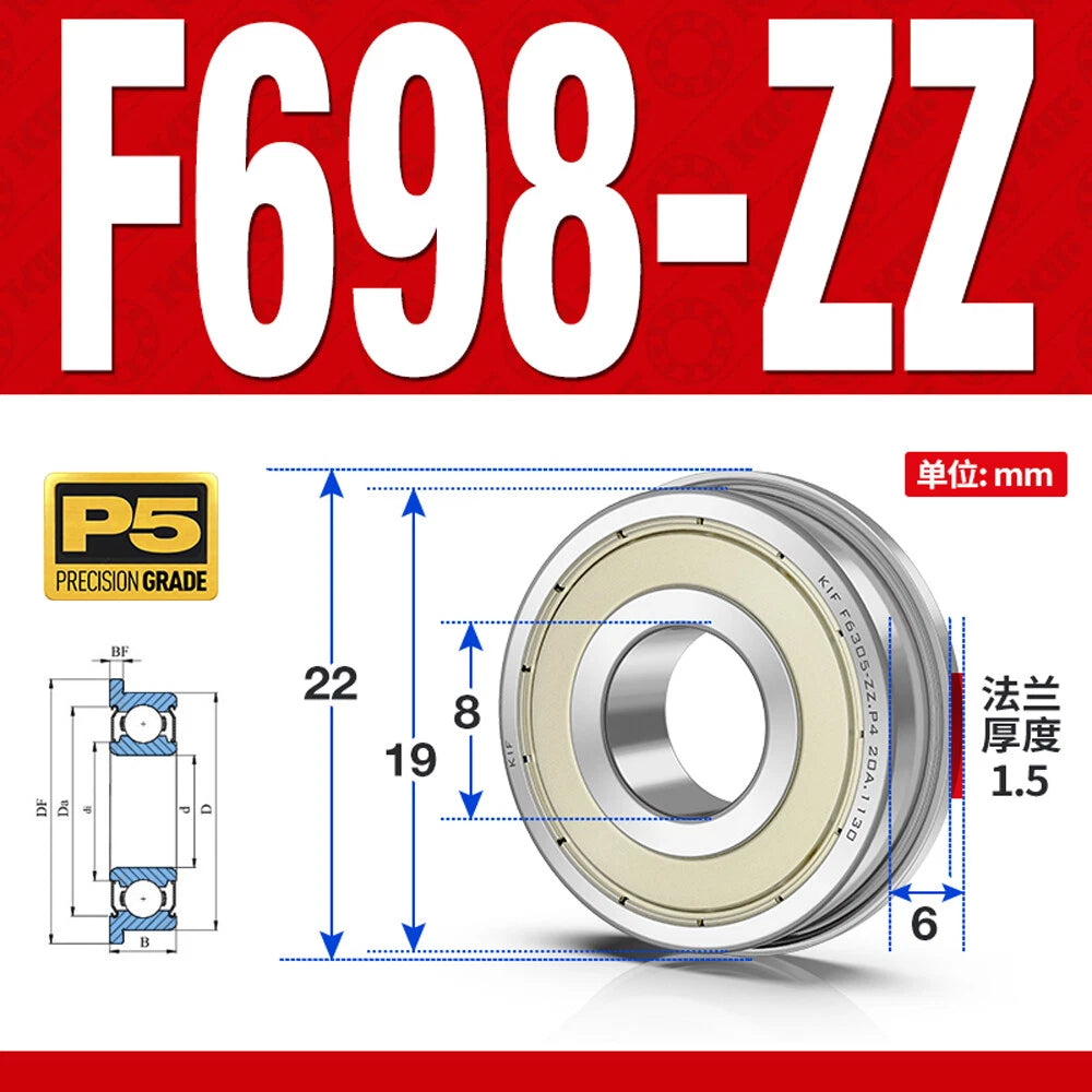 Miniature Ball Bearing With Flange Small Bearings Inner Dia.-Ø 2/3/4/5/6/7/8/9mm