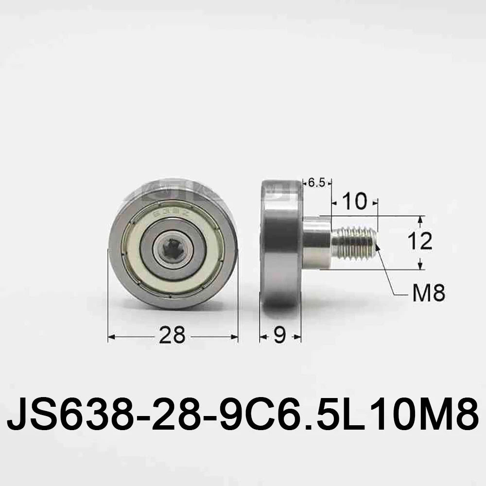 NTBG 7-52mm Metal Ball Bearing Pulley Flat Roller Guiding Wheel M3-M10 Threaded