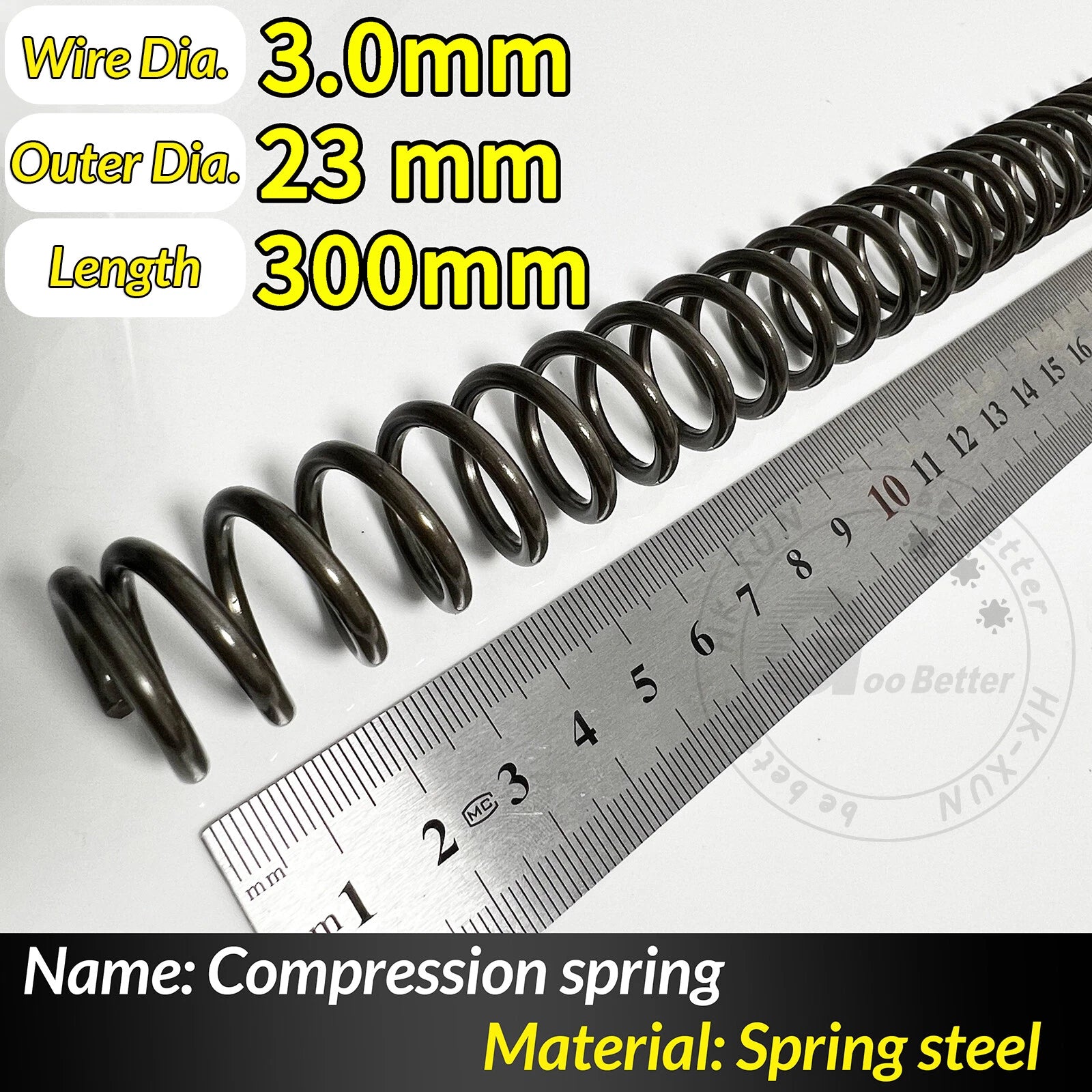 Compression Spring Pressure Springs, Wire Dia 2-3.5mm, OD 10-60mm, Length 300mm