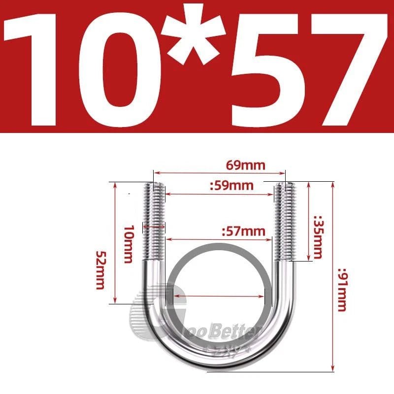 Square U - Bolts Stainless Steel — M6 to M24 | 304 A2 & 316 A4 Marine Grade - HomeDIYer