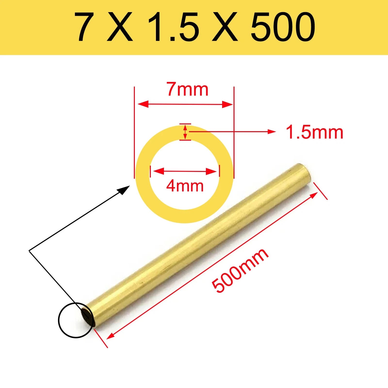 Brass Tubes ROUND PIPE Cu 62% OD 2mm 3mm 4mm 5mm 6mm 7mm 8mm 9mm 10mm To 90mm