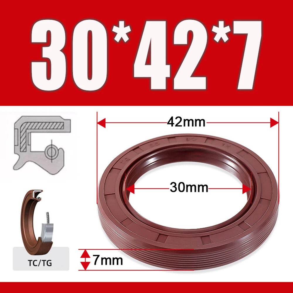 TC/TG Dual Lip FKM Oil Seal — Metric Rotary Shaft Sealing Ring, ID 25–50mm