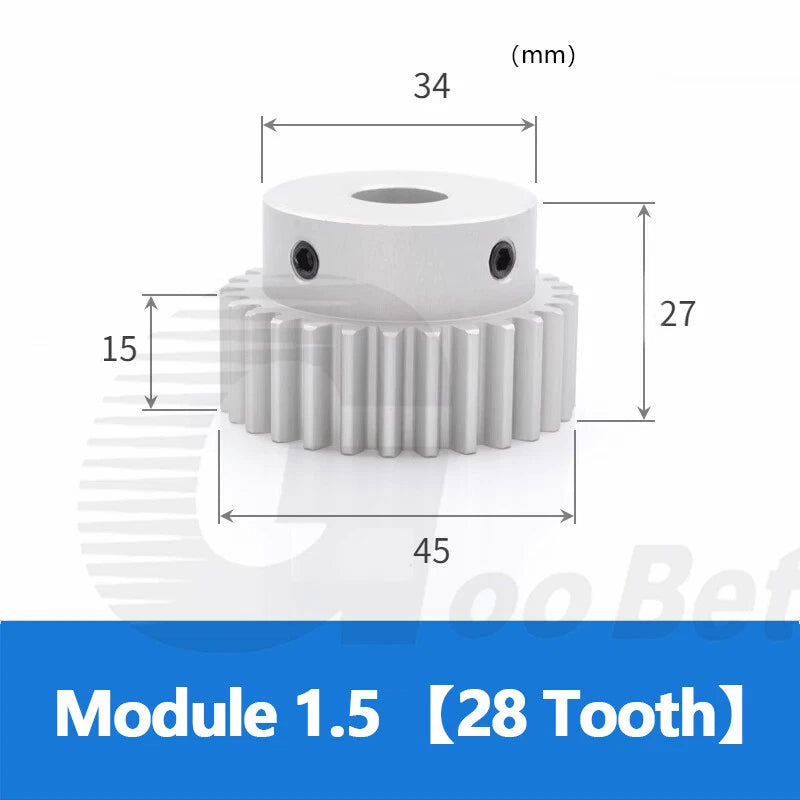 Module 0.5/1/1.5 Precision Spur Gear Aluminium 12-60 Tooth Motor Pinion with Hub