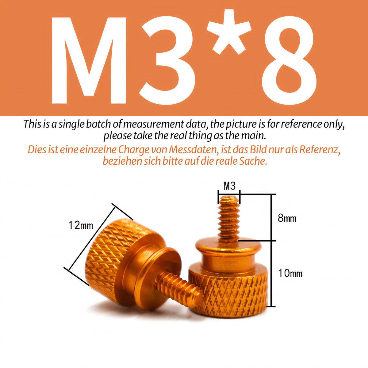 M3 Knurled Thumb Screws – Colorful Aluminum Alloy Hand-Tighten Grip Bolts