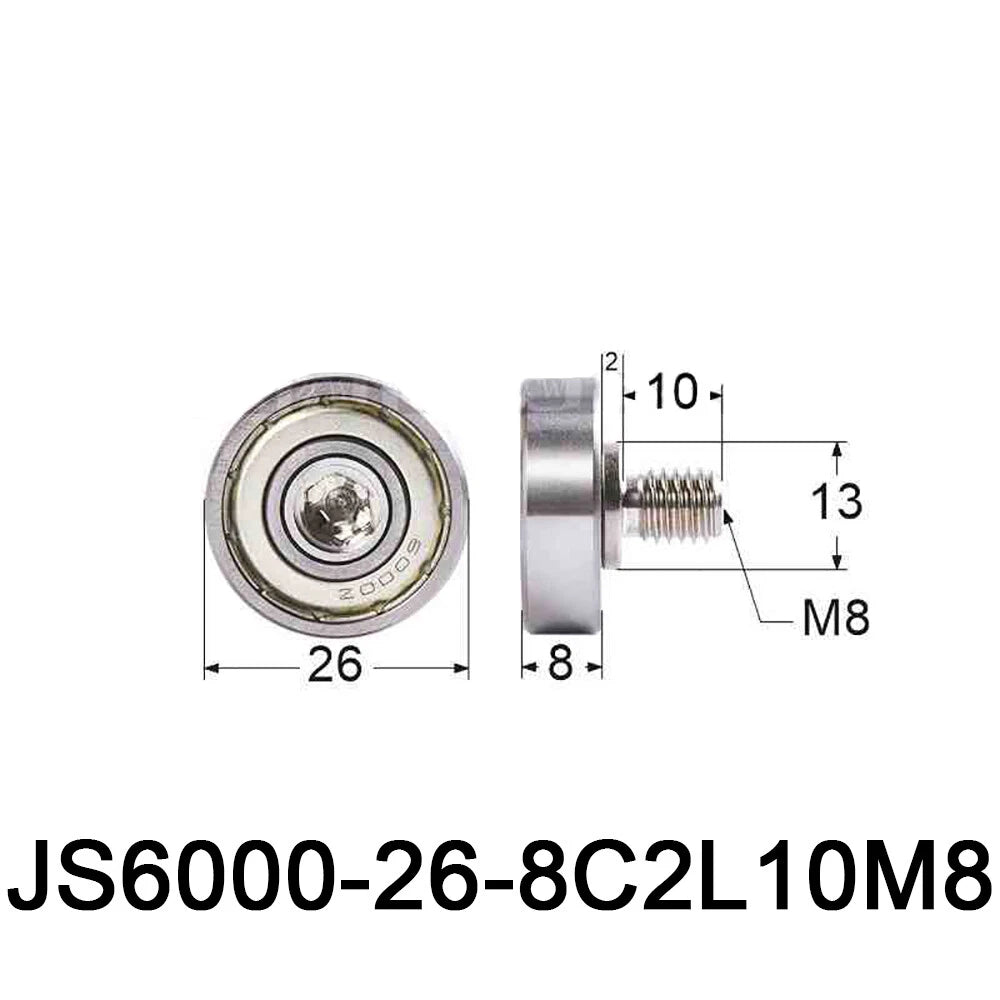 NTBG 7-52mm Metal Ball Bearing Pulley Flat Roller Guiding Wheel M3-M10 Threaded