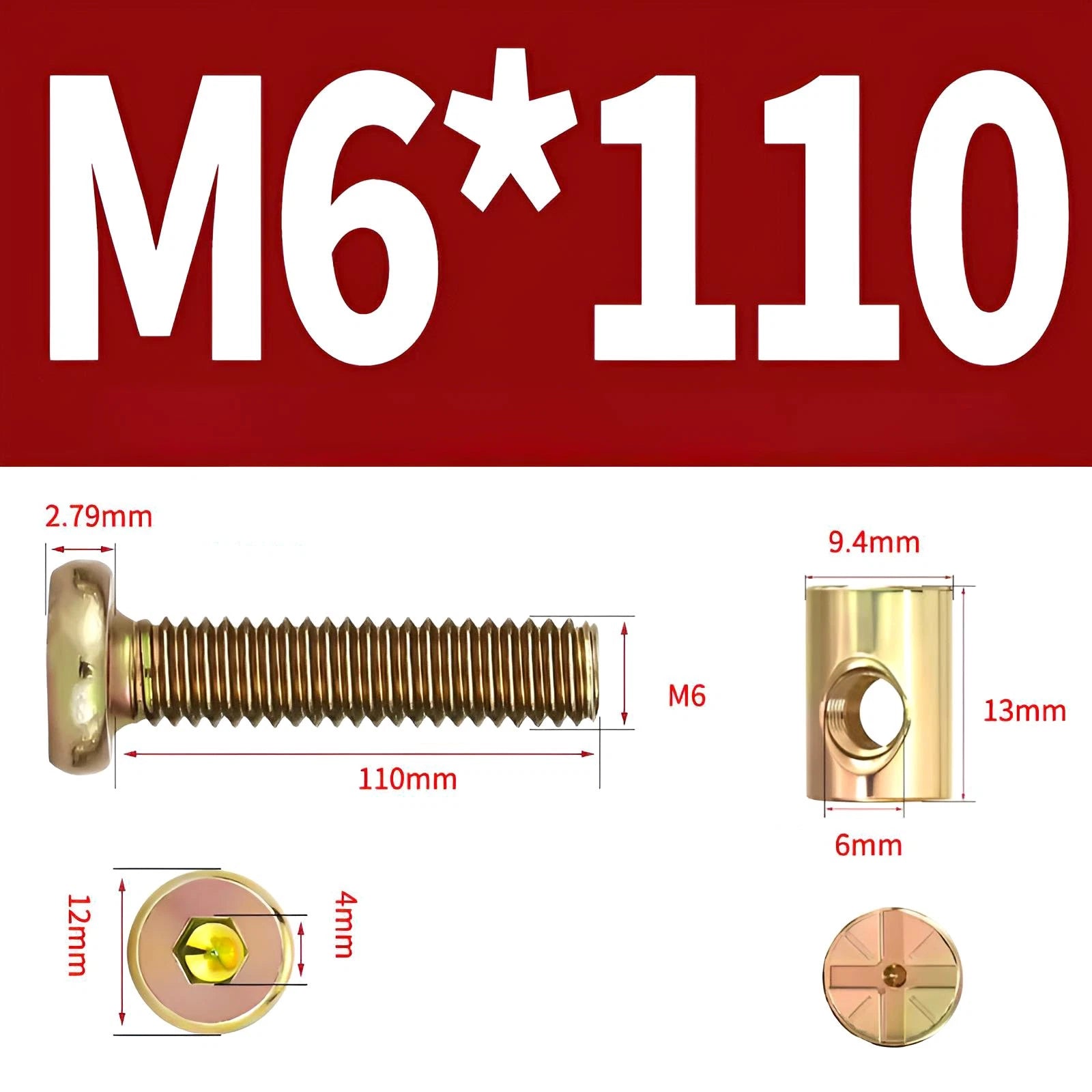 M6 M8 Galvanised Furniture Connecting Bolts with Barrel Nuts | Slotted & Phillips | 8mm–120mm