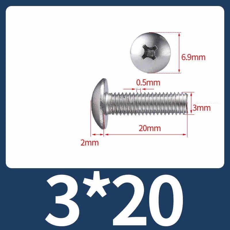 M2–M8 Stainless Steel Phillips Truss Head Machine Screws | 201 / 304 / 316 - HomeDIYer