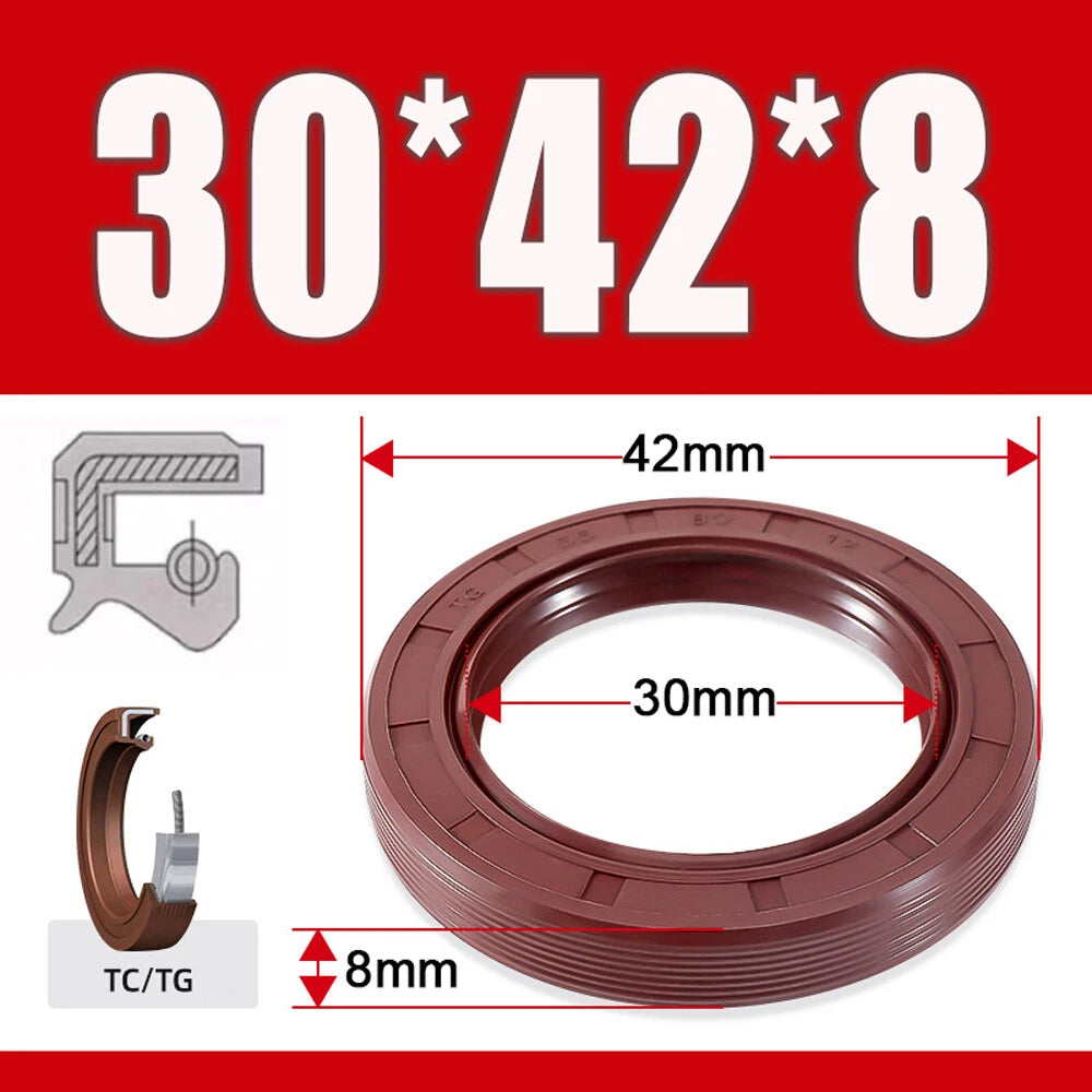 TC/TG Dual Lip FKM Oil Seal — Metric Rotary Shaft Sealing Ring, ID 25–50mm