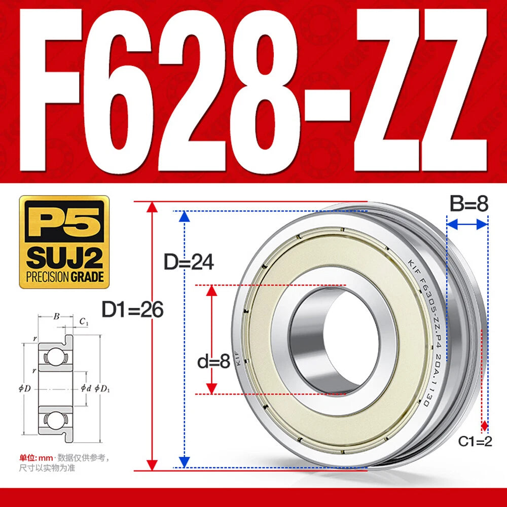 Miniature Ball Bearing With Flange Small Bearings Inner Dia.-Ø 2/3/4/5/6/7/8/9mm
