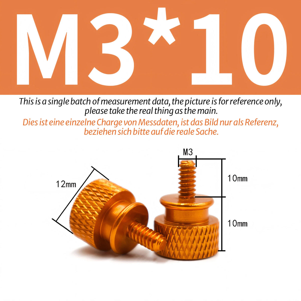 M3 Knurled Thumb Screws – Colorful Aluminum Alloy Hand-Tighten Grip Bolts