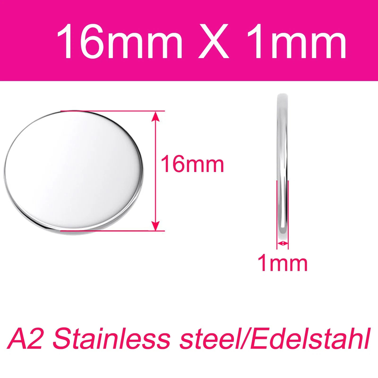 A2 304 Stainless Steel Round Plate Circular Sheet Disc Disk Thickness 1-4mm