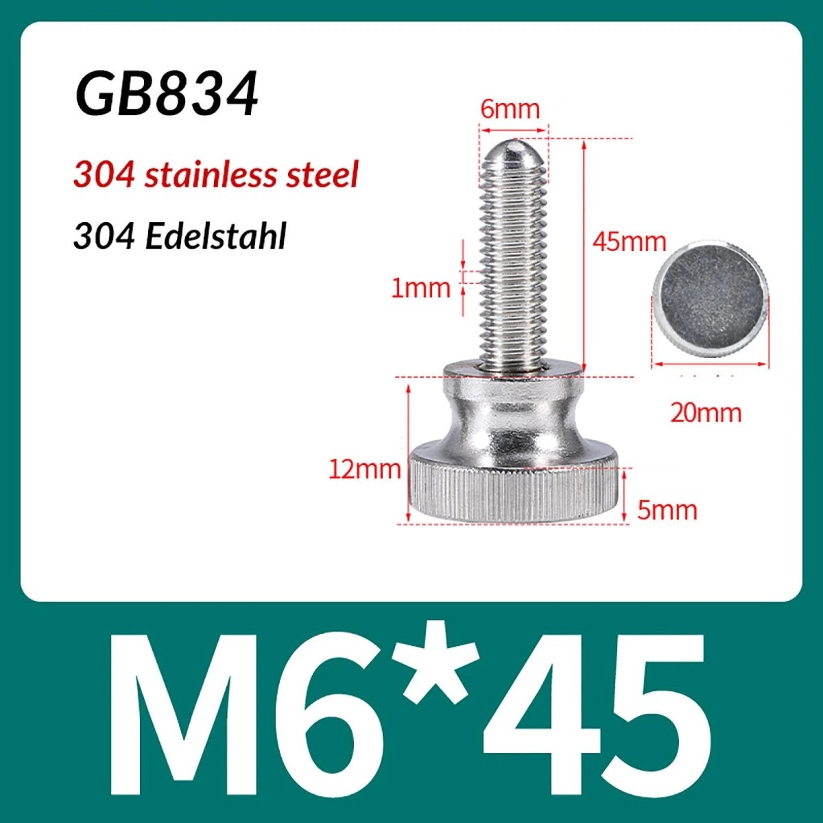 A2 Stainless Steel Knurled Thumb Screws – M2 to M10, Hand Turn Knob Bolts, 4 - 60mm Lengths - HomeDIYer