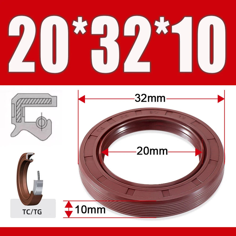 Metric TC Oil Seal FKM Dual Lip Rotary Shaft Seal 8mm–40mm Bore