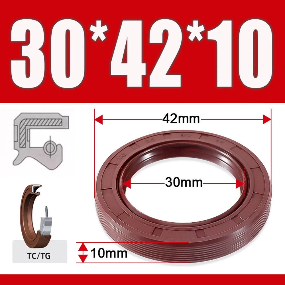 TC/TG Dual Lip FKM Oil Seal — Metric Rotary Shaft Sealing Ring, ID 25–50mm