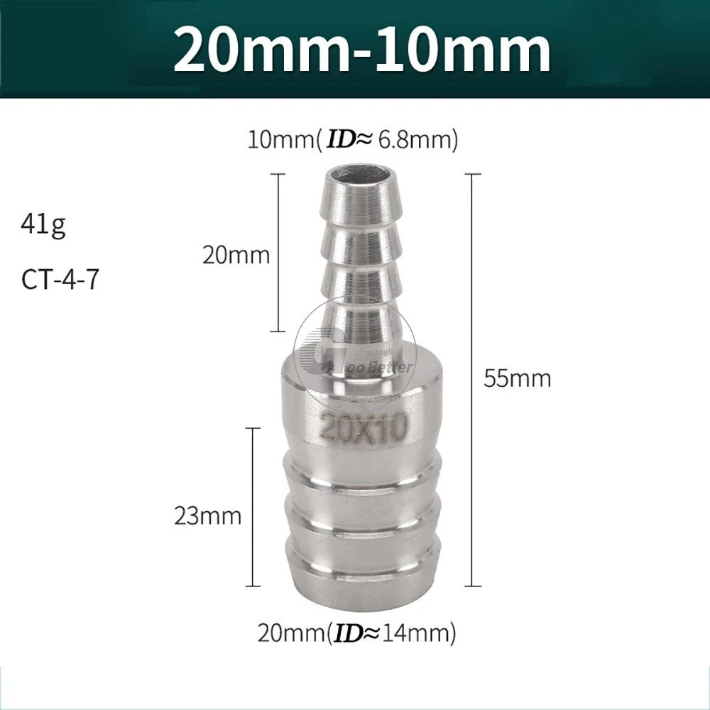A2 Stainless Steel 8-41mm Barbed Hose Connector,Hosetail Pipe Air Water Oil Fuel