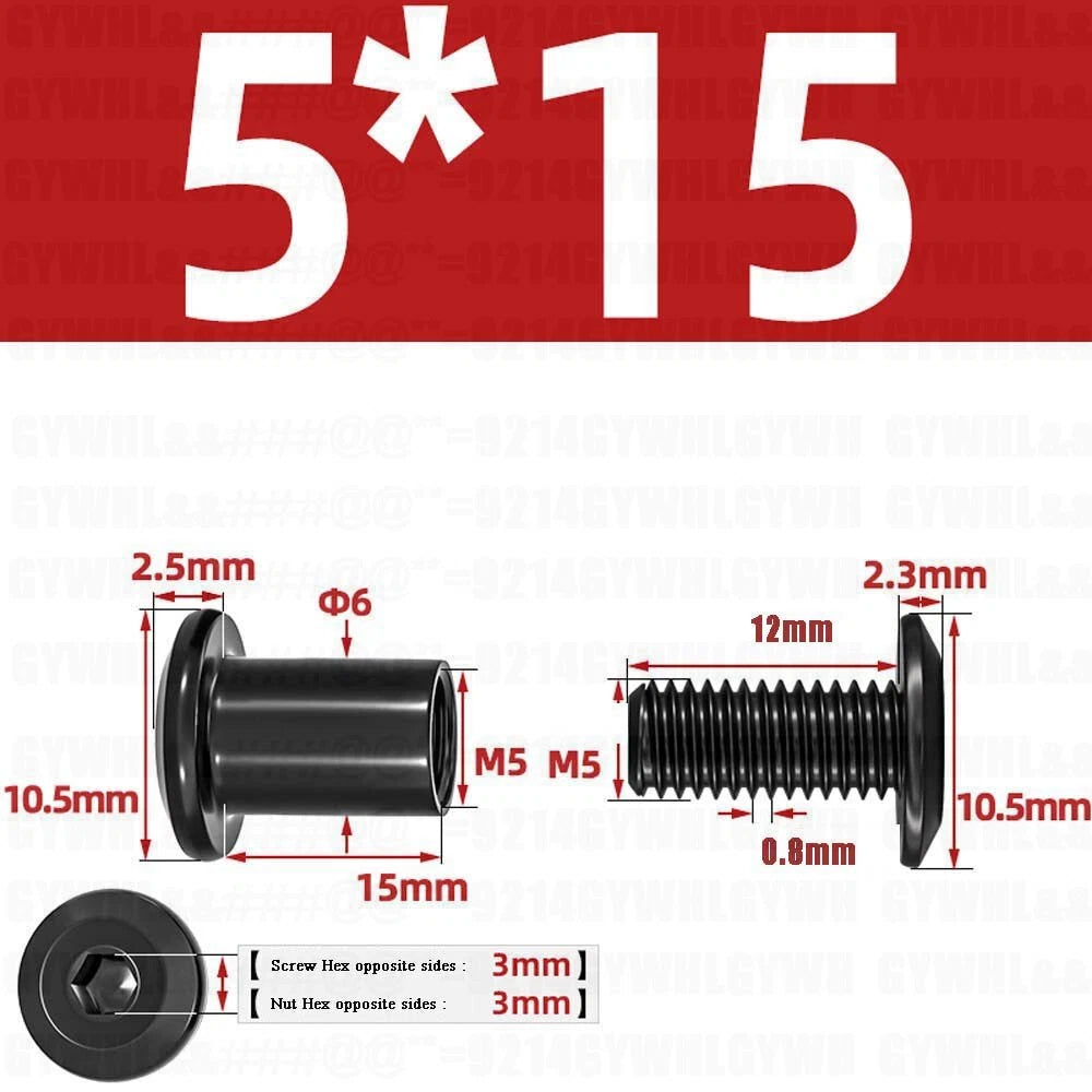 Metric Furniture Connector Bolts with End Cap Nuts — Stainless Steel M2 to M10