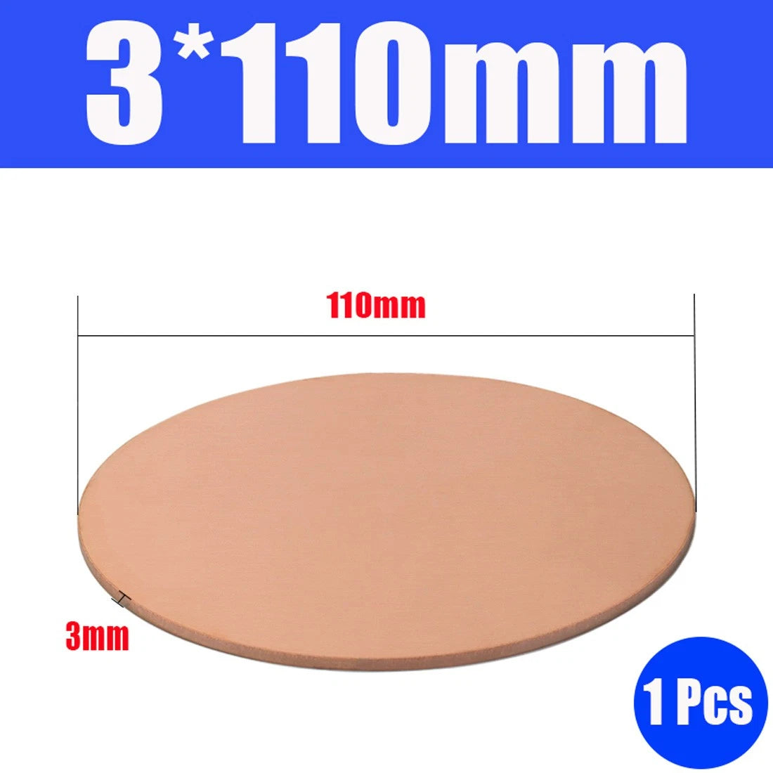 Thick 1.6-6mm Solid 99% Pure Copper Blanks Discs Ø 10-300mm Round Plate Metal