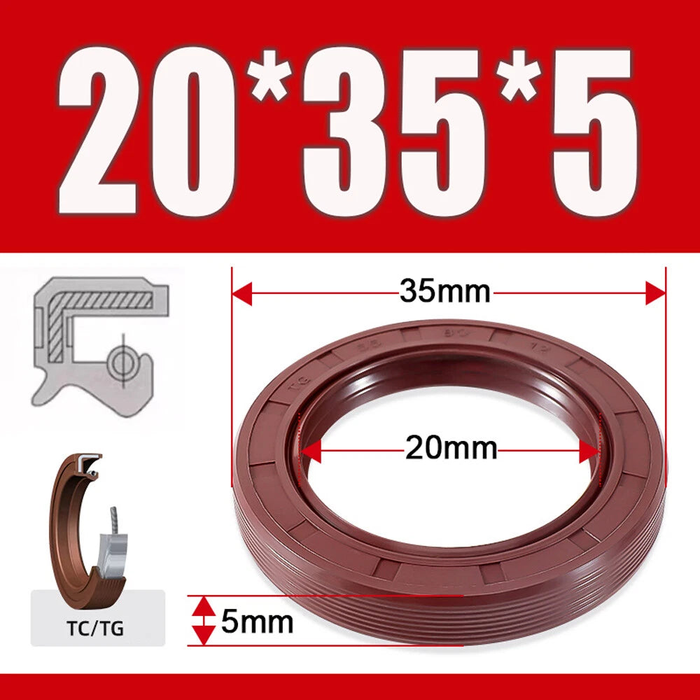 Metric TC Oil Seal FKM Dual Lip Rotary Shaft Seal 8mm–40mm Bore