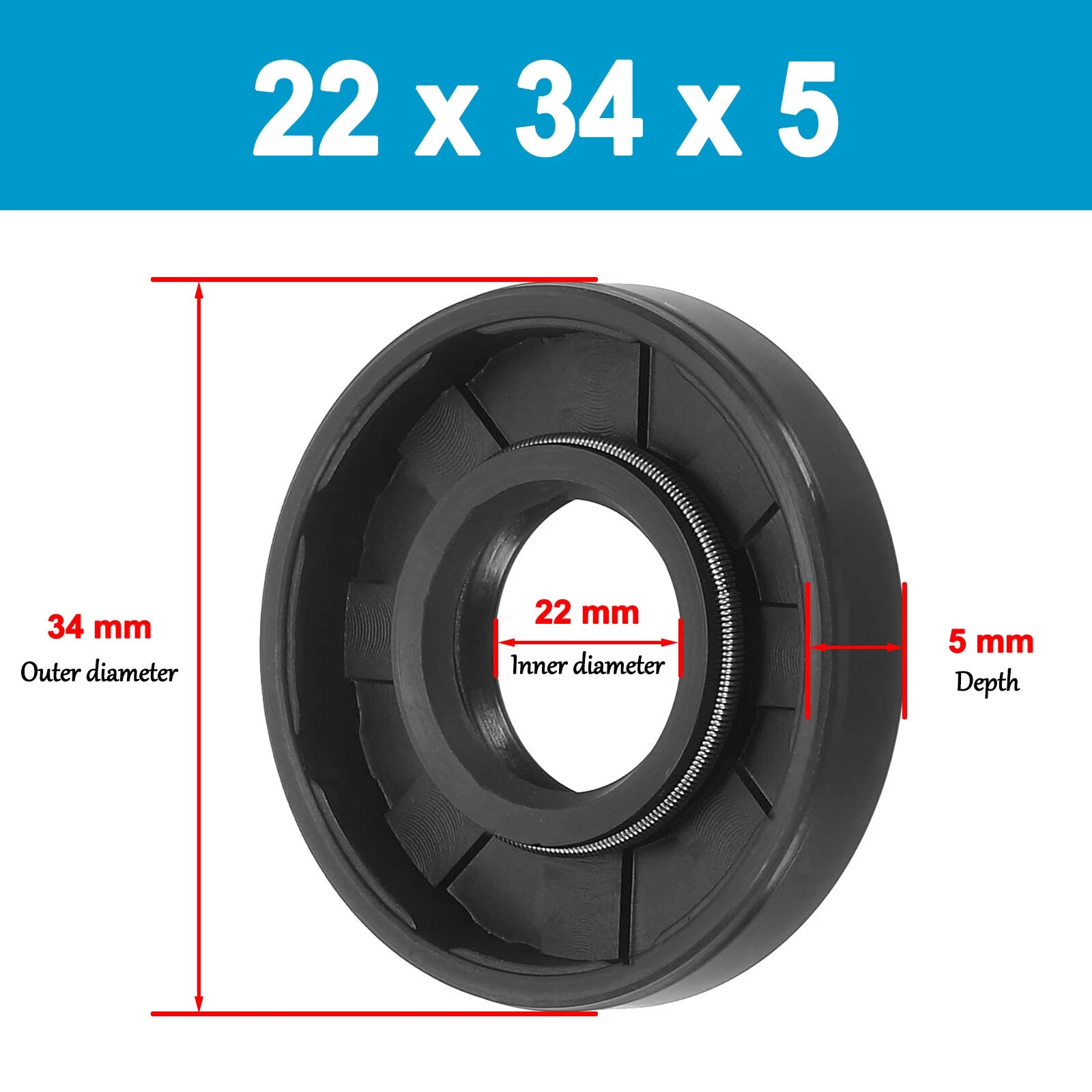 Oil Seal 21mm 22mm 23mm 24 mm ID Rotary Shaft Double Lip R23 TC 4 - 12mm Depths