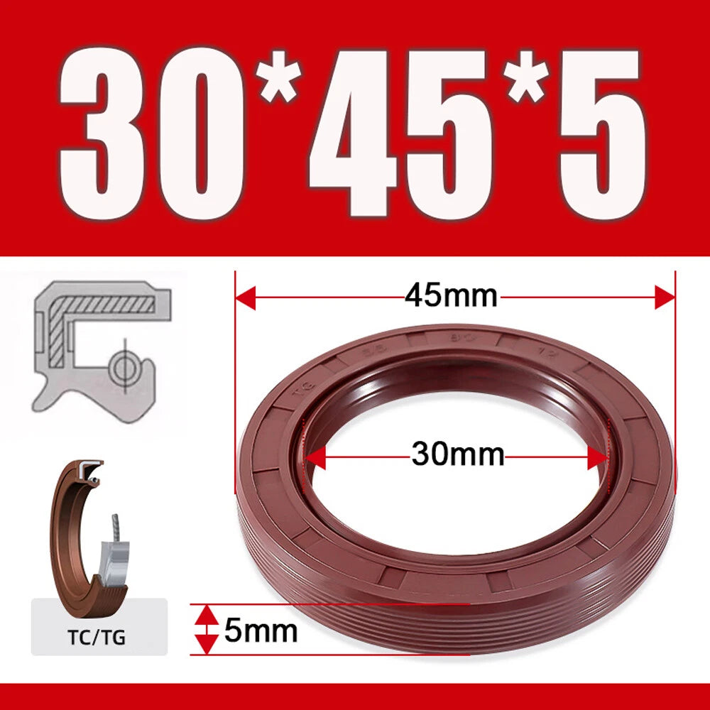TC/TG Dual Lip FKM Oil Seal — Metric Rotary Shaft Sealing Ring, ID 25–50mm