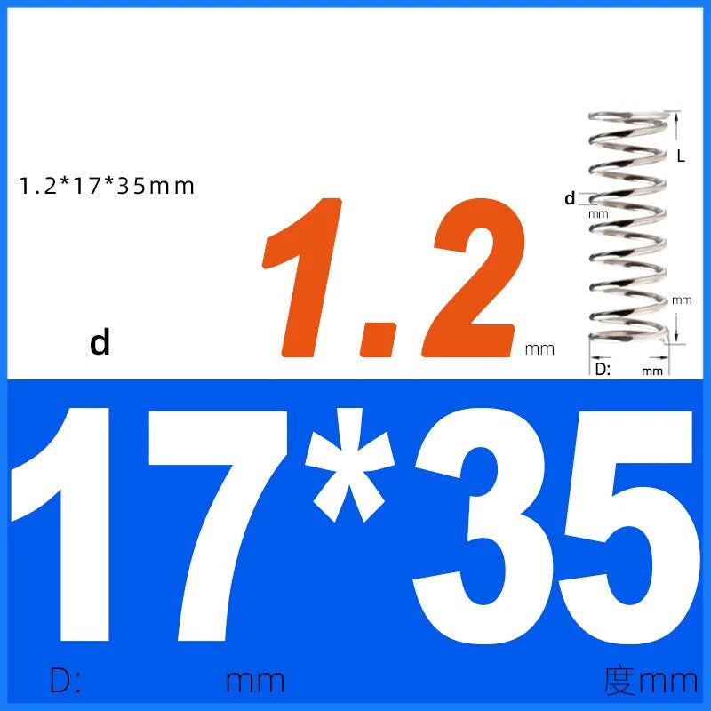 Compression Spring 1.2mm Wire Dia 14mm - 20mm OD Small Pressure Springs