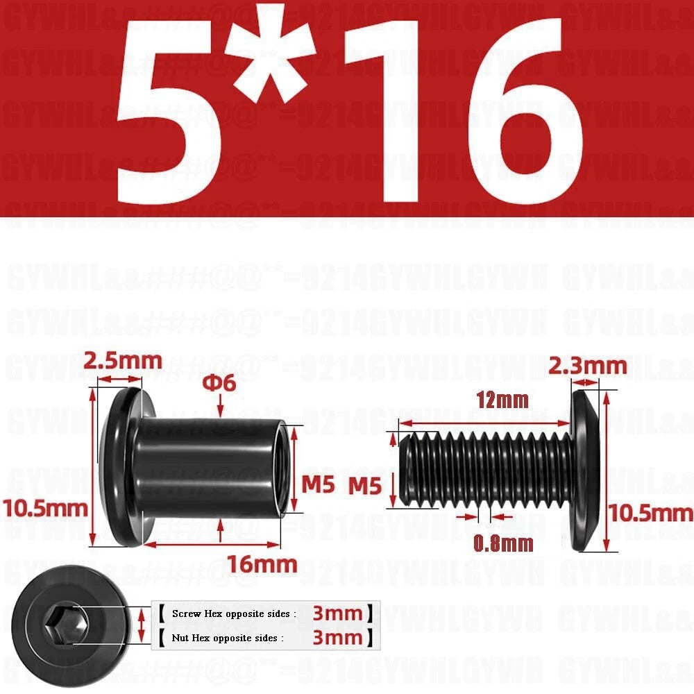 Metric Furniture Connector Bolts with End Cap Nuts — Stainless Steel M2 to M10