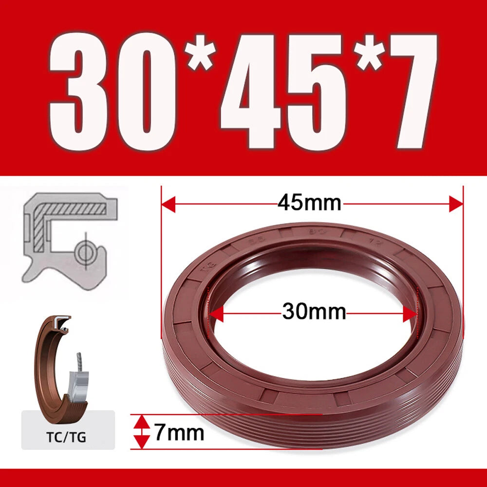 TC/TG Dual Lip FKM Oil Seal — Metric Rotary Shaft Sealing Ring, ID 25–50mm