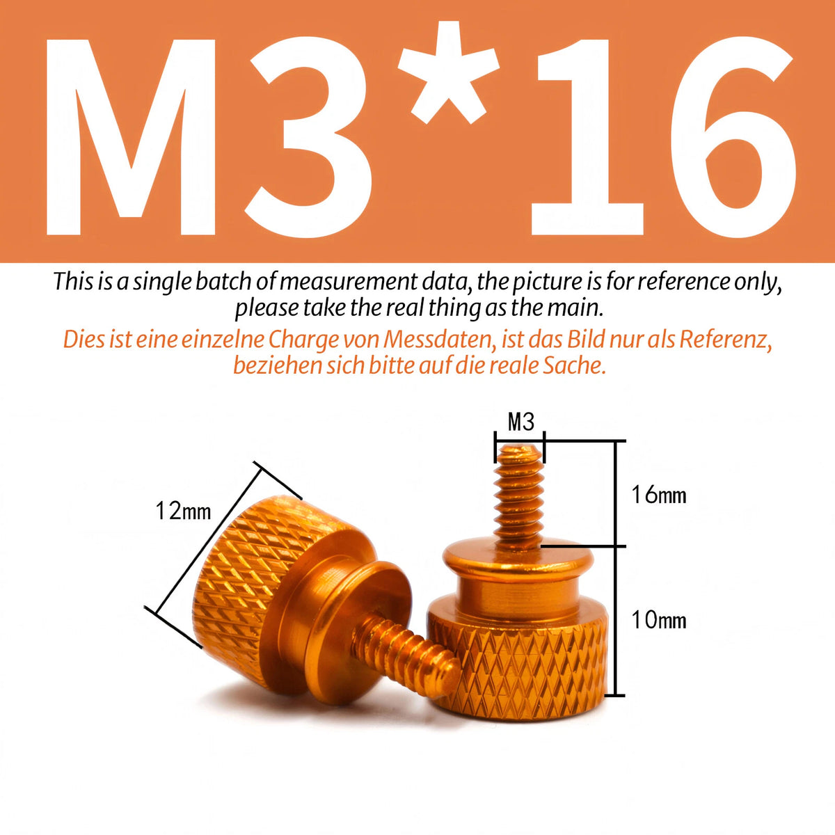 M3 Knurled Thumb Screws – Colorful Aluminum Alloy Hand-Tighten Grip Bolts