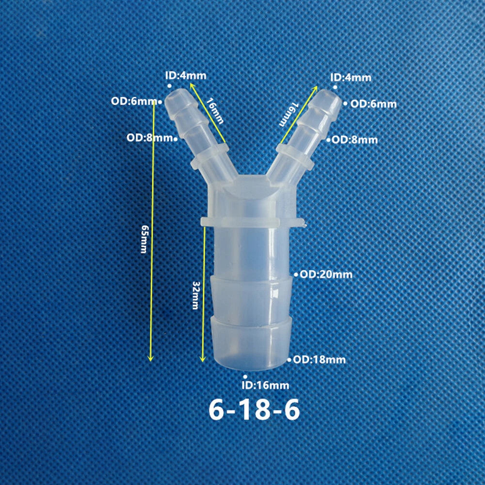 Y-Type 3-Way Barbed Hose Connector — Plastic Tee Fitting for Tube & Pipe