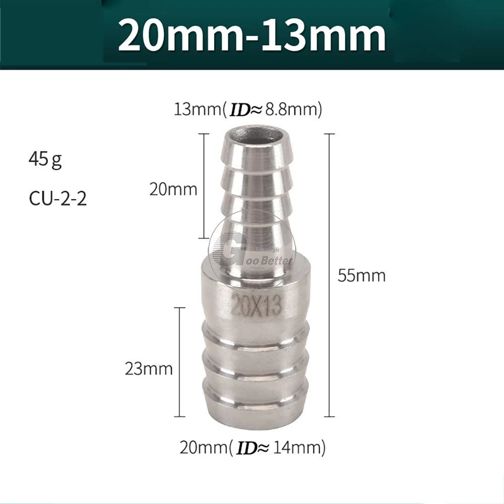 A2 Stainless Steel 8-41mm Barbed Hose Connector,Hosetail Pipe Air Water Oil Fuel