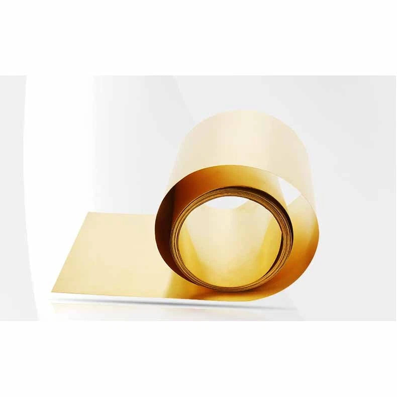 0.01-0.05mm Thick Brass Foil Band Copper Sheet Metal Fine Plate Strip 300mm Wide